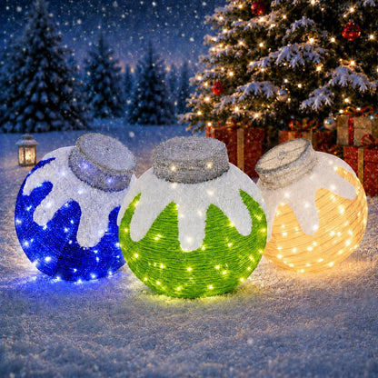 Adornos de Navidad para exteriores, decoración de bolas navideñas e...