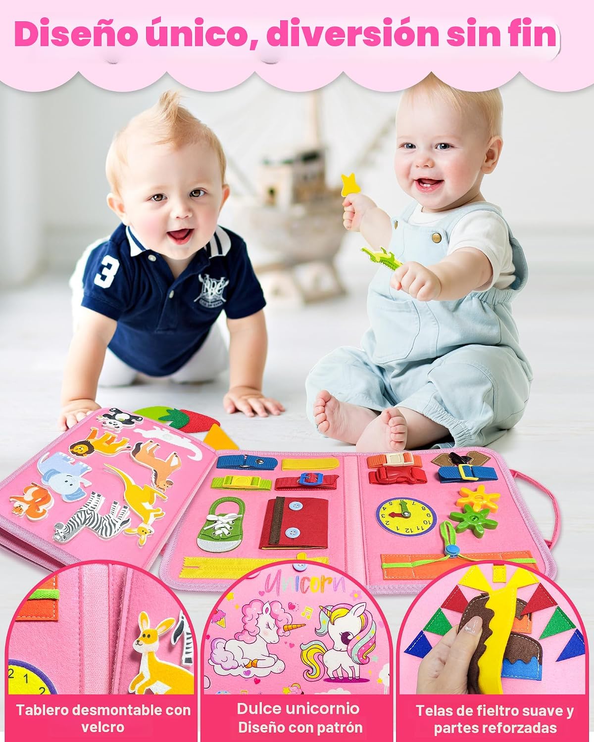 Exorany Tablero ocupado Montessori Juguetes para niñas pequeñas, re...