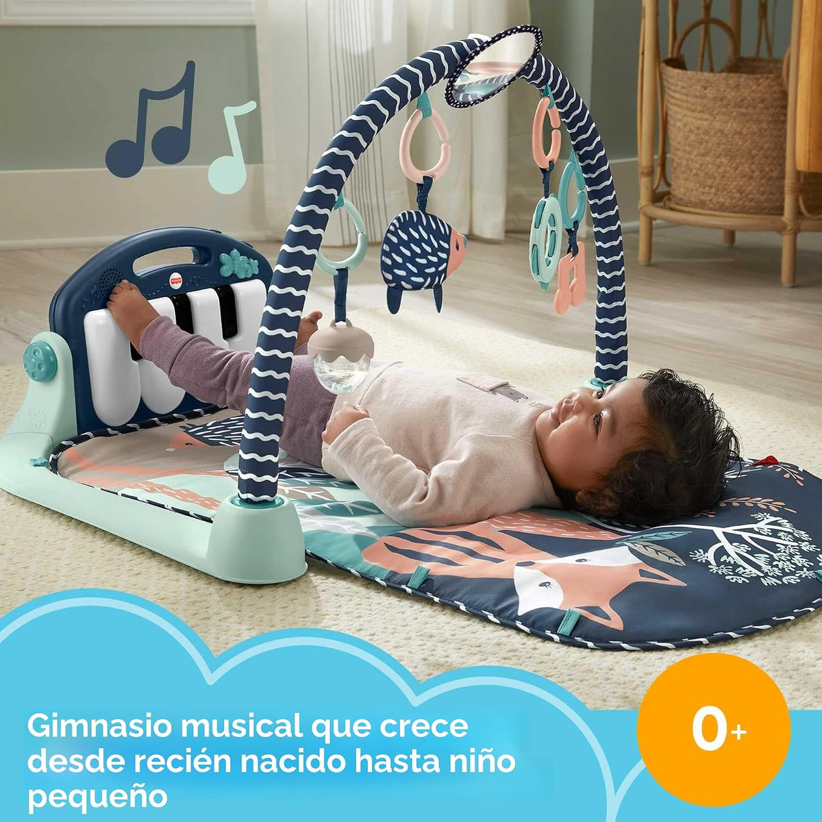 Fisher-Price Alfombra de juego para bebés Kick &amp; Play Piano Gym...