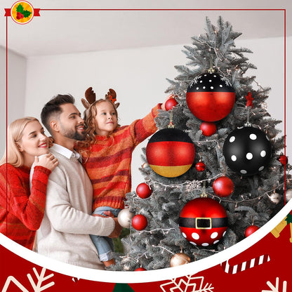 Tigeen 4 bolas de Navidad de ratón grande de 6 pulgadas para decora...