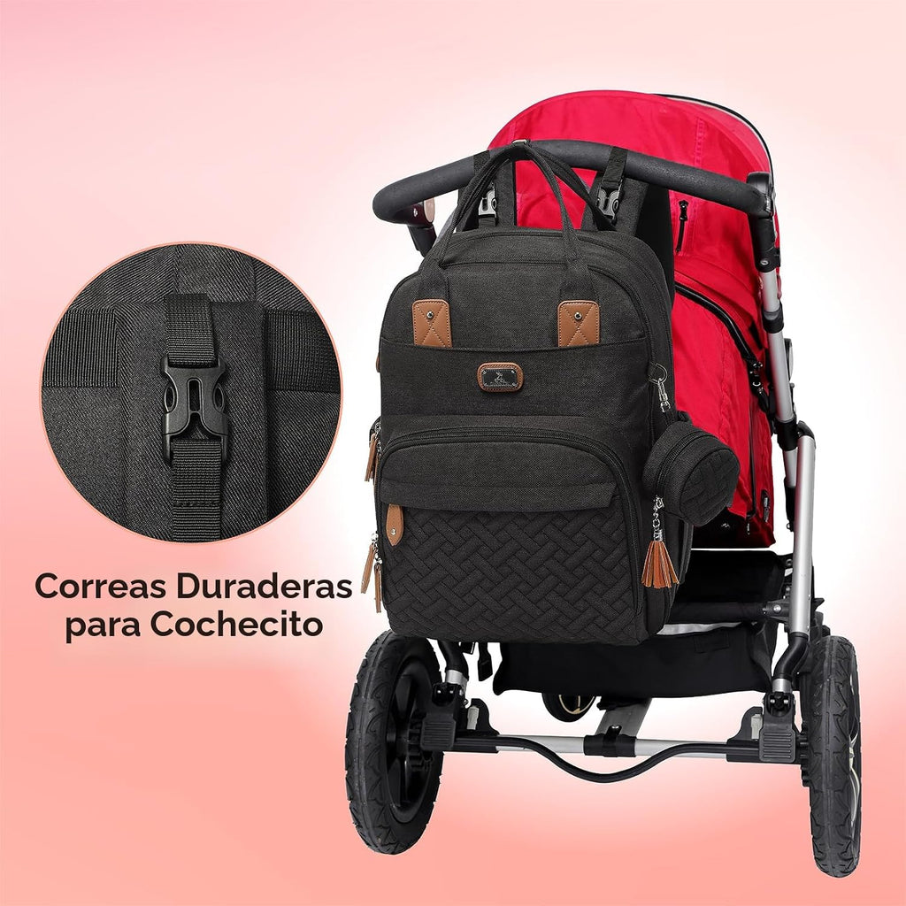 Dikaslon Mochila para pañales con cambiador portátil, funda para ch...