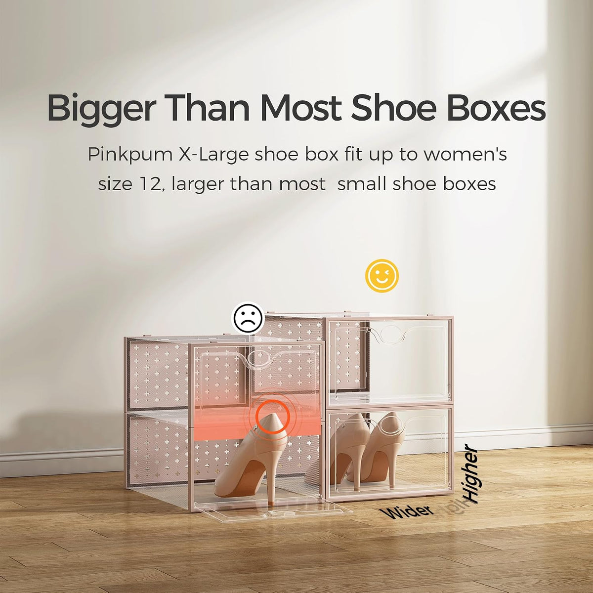 Pinkpum - Paquete de 15 cajas de almacenamiento de zapatos extra gr...