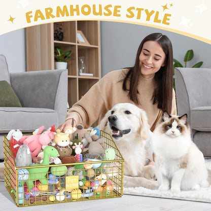 Kaiferty Cesta de Juguetes para Perros Caja de Juguetes, Canasta de...