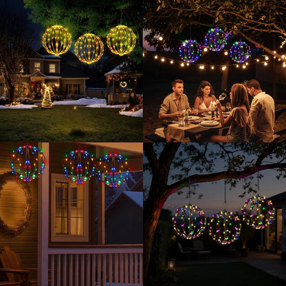 Bolas de luz de Navidad de 12 pulgadas, paquete de 3 esferas de dec...