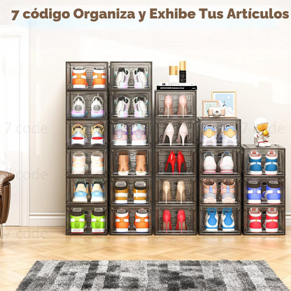 Organizador de almacenamiento de zapatos de plástico transparente,...