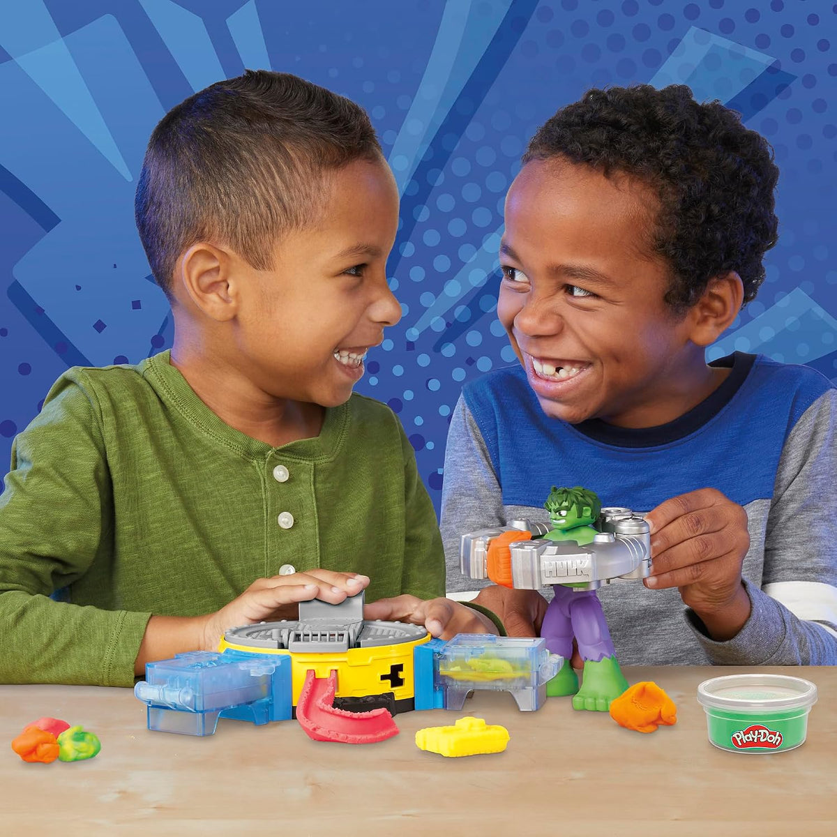 Play-Doh Marvel Hulk Smash &amp; Squish - Juego para niños con figu...