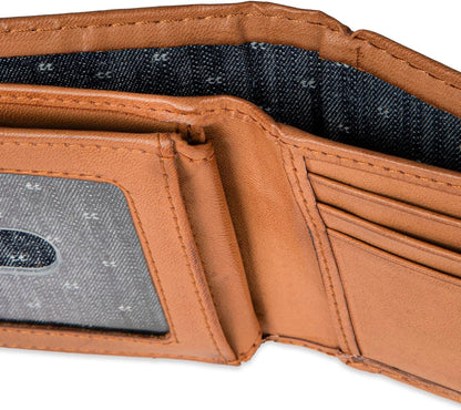 Billetera bifold delgada de capacidad extra con RFID para hombres d...