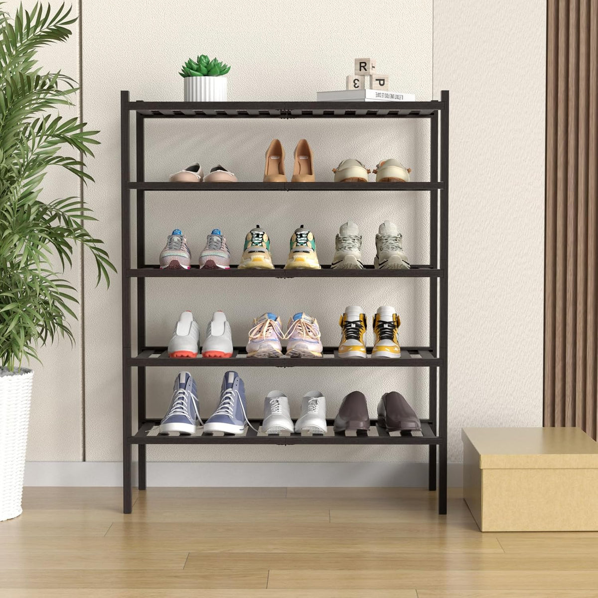 ROMGUAR CRAFT Zapatero de Bambú de 5 Niveles para Closet Independie...