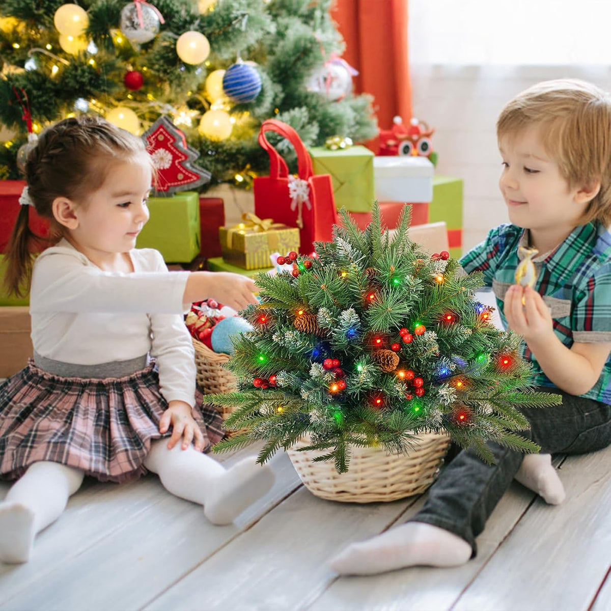Relleno de urna para árbol de Navidad, funciona con pilas, con temp...