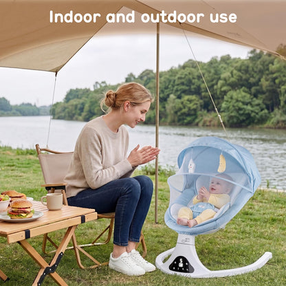 Columpio eléctrico para bebé con control remoto, 5 velocidades, por...