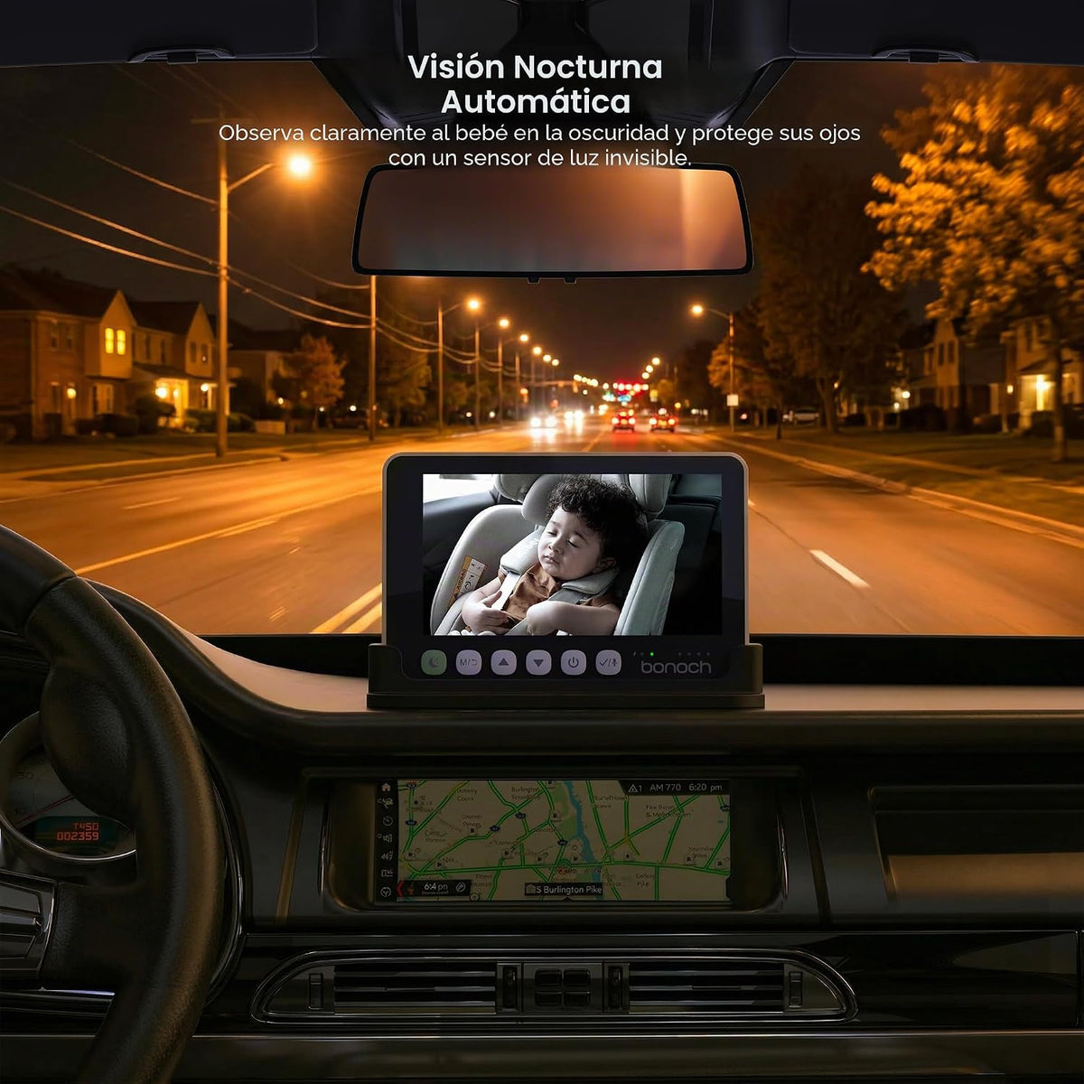 Bonoch Cámara para Coche de Bebé de 5" 1440P, Monitor más Claro, Vi...