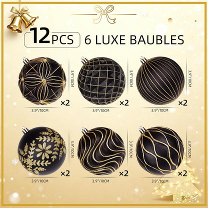 Lanpn 12 piezas bolas de Navidad grandes de 4 pulgadas, decoracione...