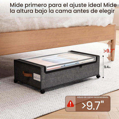 Yecaye Contenedores de almacenamiento debajo de la cama, 82 L, se a...