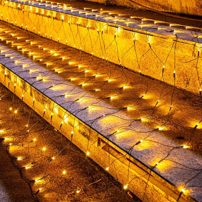 Joomer Paquete de 2 luces de red de Navidad de 12 pies x 5 pies, lu...