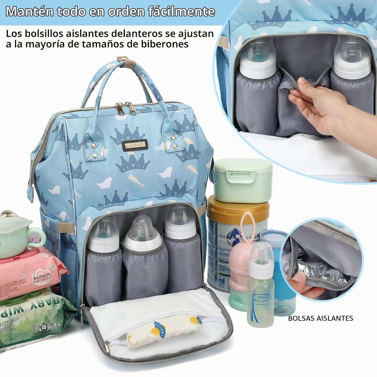 Mochila para pañales, bolsas de pañales para bebés, niñas y niños,...