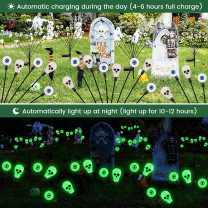 vignuto Decoraciones de Halloween al aire libre, luces de globo ocu...