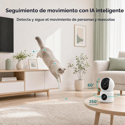 Firskids Cámara de seguridad interior, monitor de bebé de doble len...