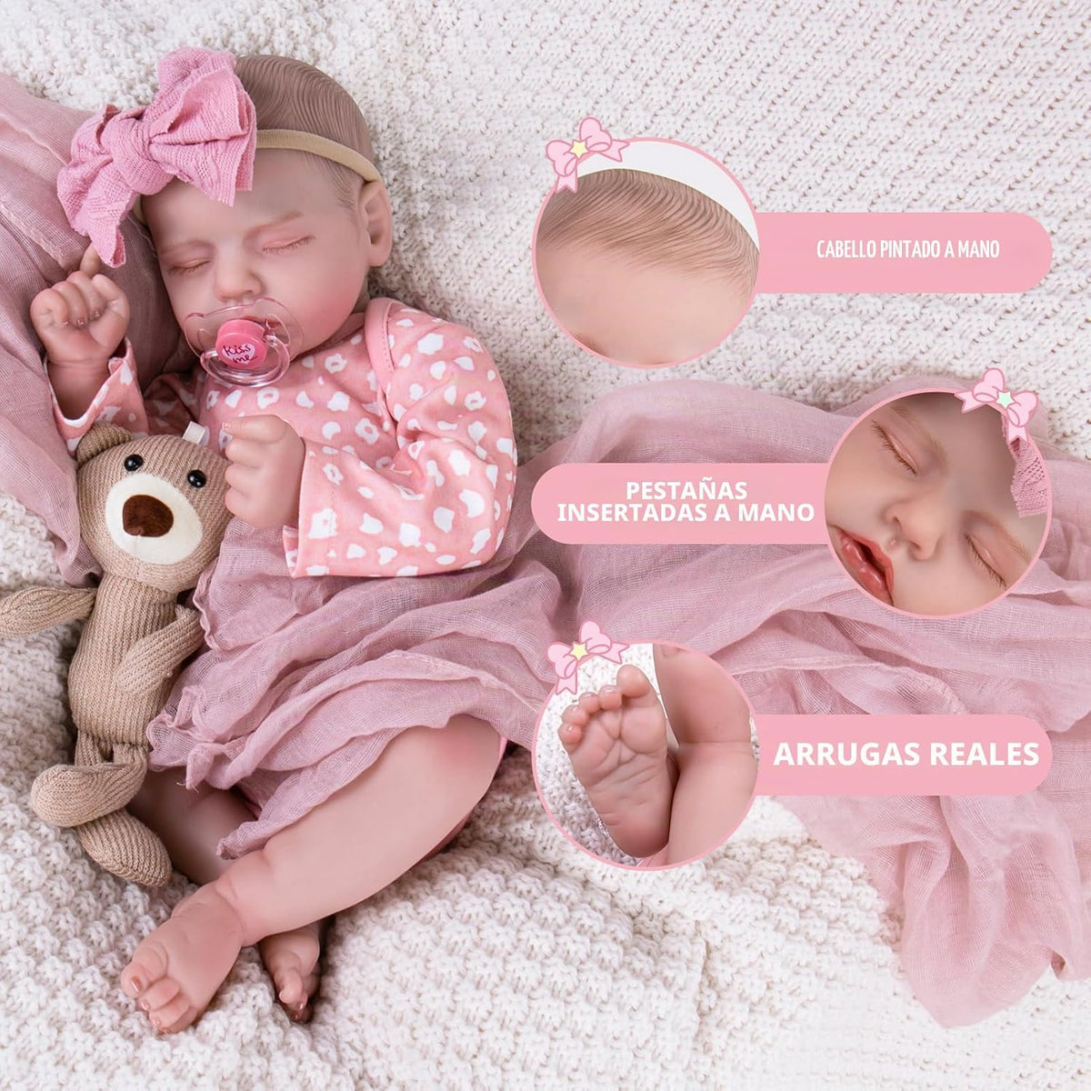 Aori Muñecas Reborn de 20 Pulgadas, niña Durmiente recién Nacida Re...