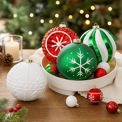 SHareconn Bolas grandes para árbol de Navidad, 4 unidades, 6 pulgad...