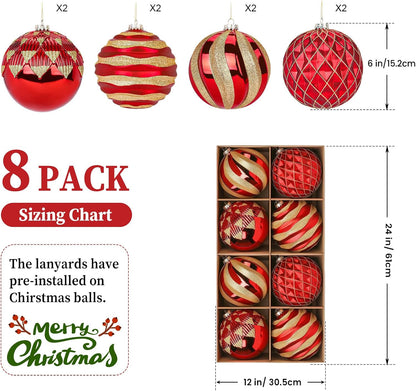 Alupssuc Adornos de bolas de Navidad grandes de 6 pulgadas\/5.906 i...