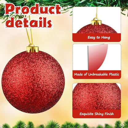 Deekin - Paquete de 8 bolas de adornos de Navidad extra grandes par...