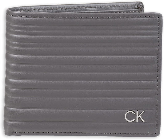 Calvin Klein Billetera plegable minimalista de piel RFID para hombr...