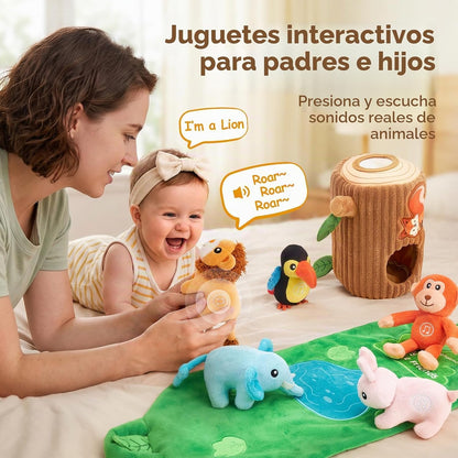 hahaland Juguetes para bebés de 6 a 12 meses, juego de animales de...
