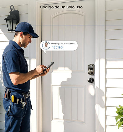 Veise Cerradura de puerta de cerrojo de entrada sin llave KS01C con...
