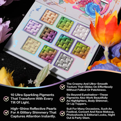 UCANBE Paleta de sombra de ojos multicromática camaleón, 10 colores...