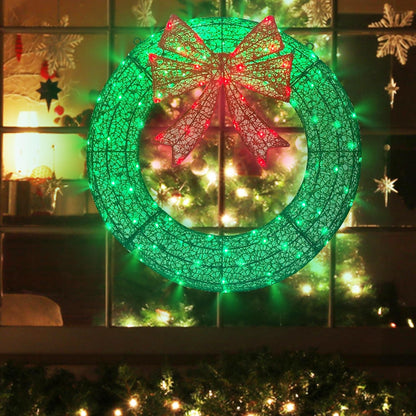 Corona de Navidad Iluminada para Decoraciones Exteriores, Corona de...