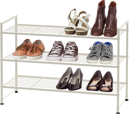 Simple Houseware Zapatero apilable de 3 niveles, con rejilla, color...
