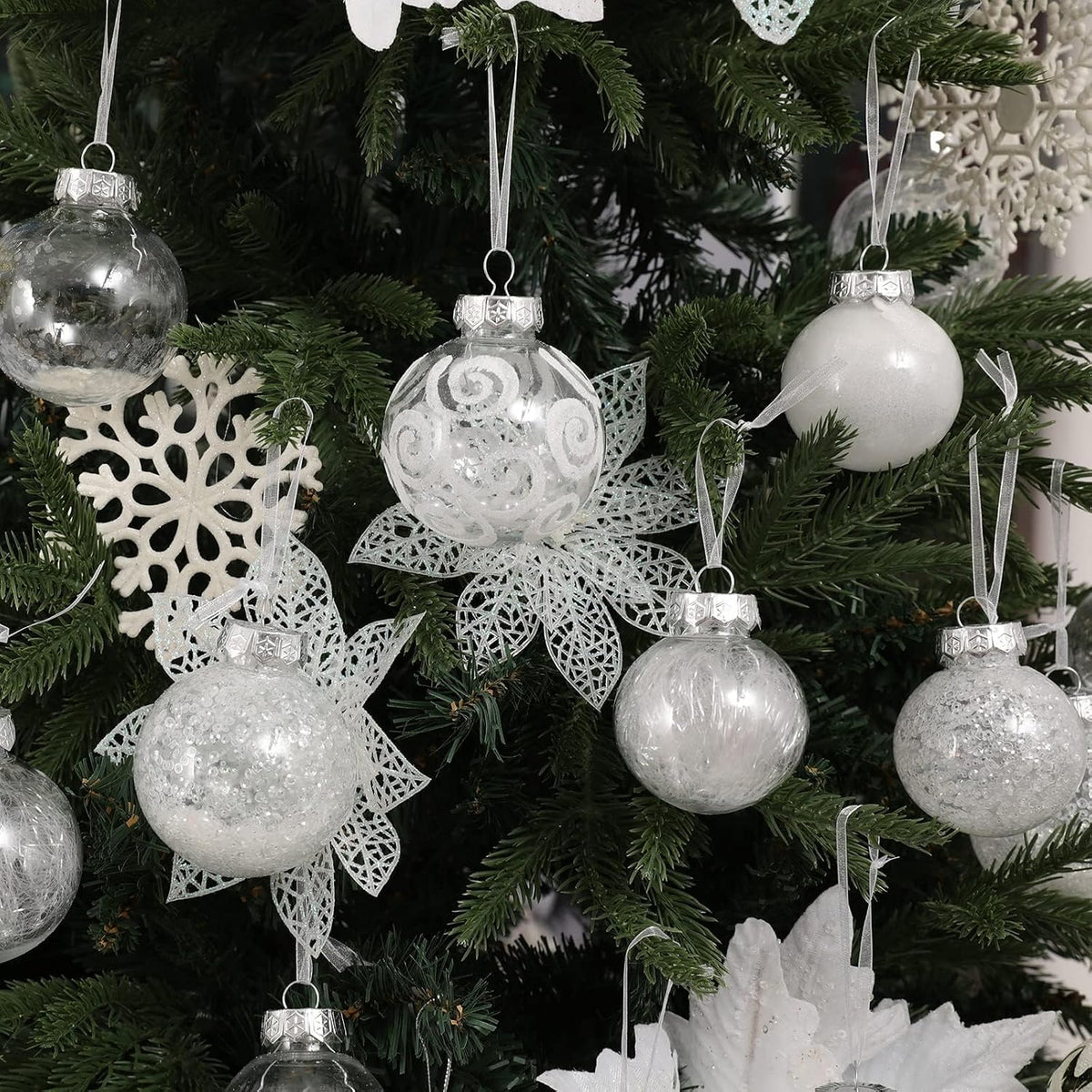 Wironlst Adornos de Bolas de Navidad Irrompibles Transparentes de P...
