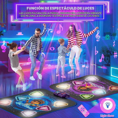 Alfombrilla de baile, con luz para 2 jugadores, almohadilla de bail...