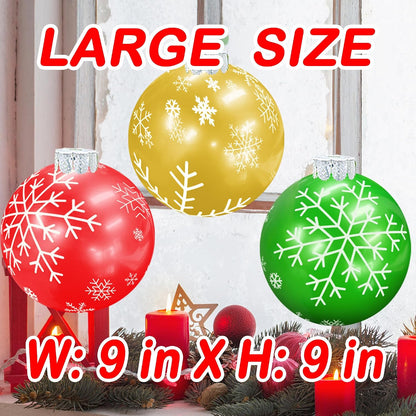 YHFUISK 10 piezas de decoraciones navideñas para exteriores, copos...