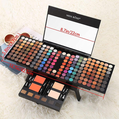 MISS ROSE Juego de maquillaje cosmético de 190 colores en caja de p...