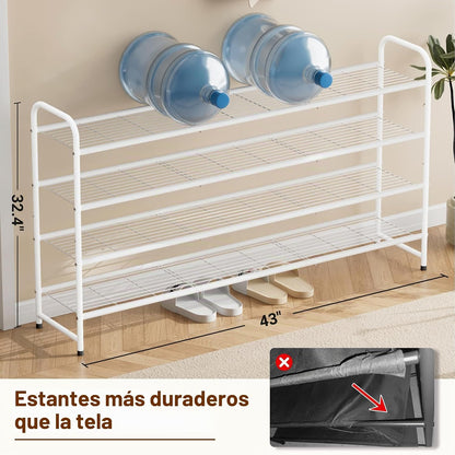 KEETDY Zapatero largo de 4 niveles para el suelo del armario, ampli...