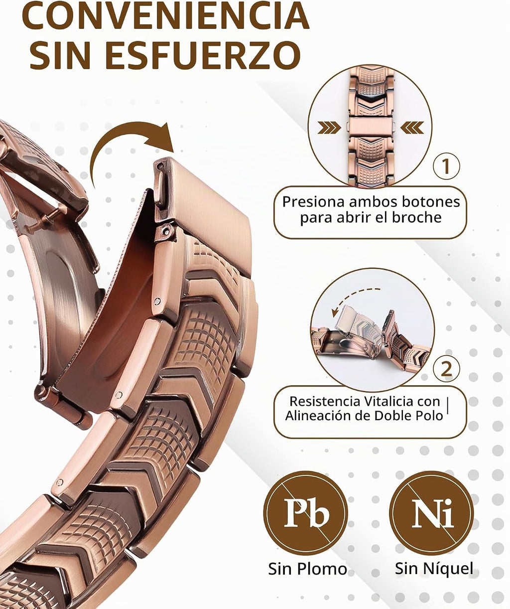 Pulsera de cobre para hombre Feraco, 3 veces más fuerte, pulseras m...