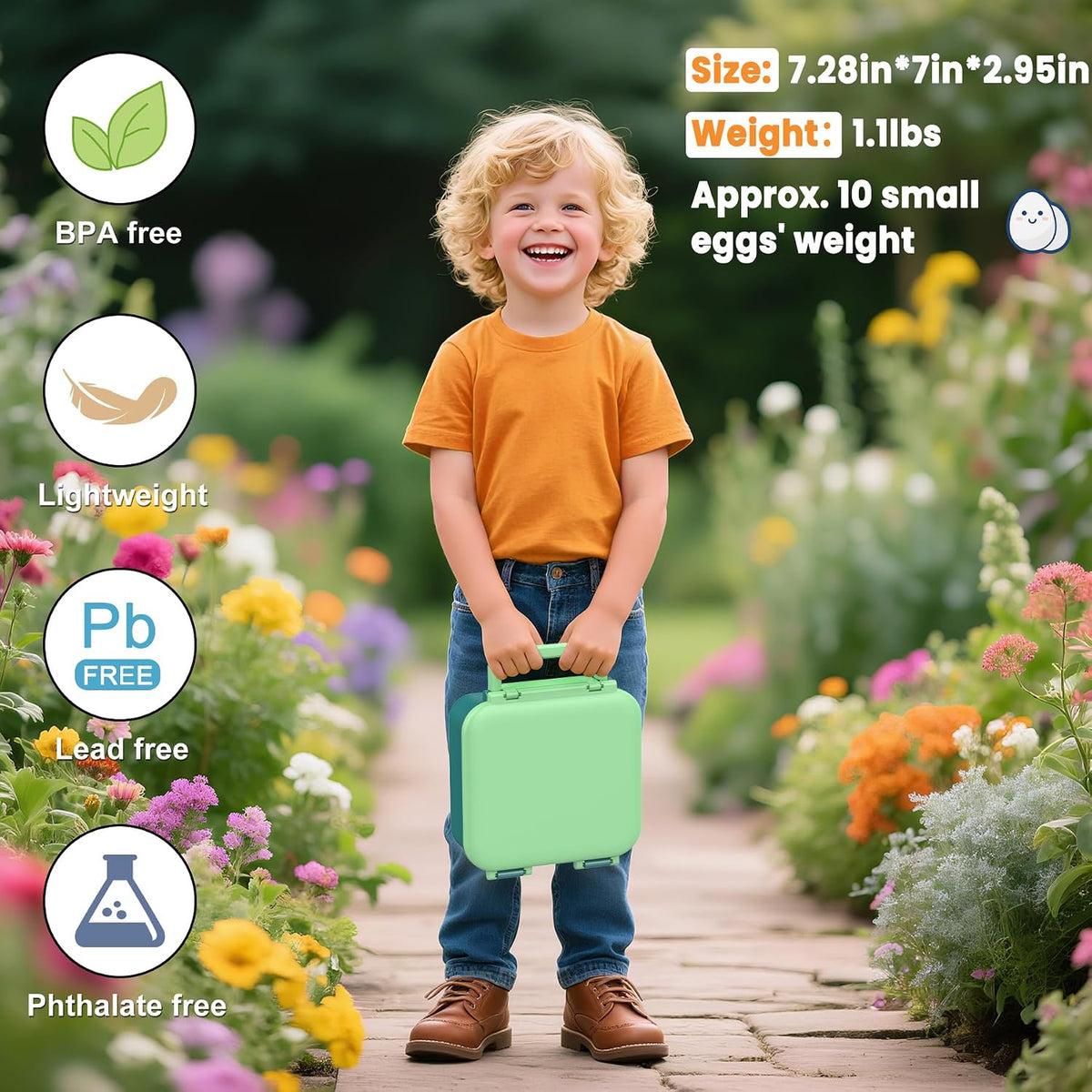 Lonchera Bento para niños con termo de 9 onzas, recipientes de almu...