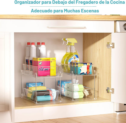 Vtopmart Paquete de 4 organizadores extraíbles para debajo del freg...