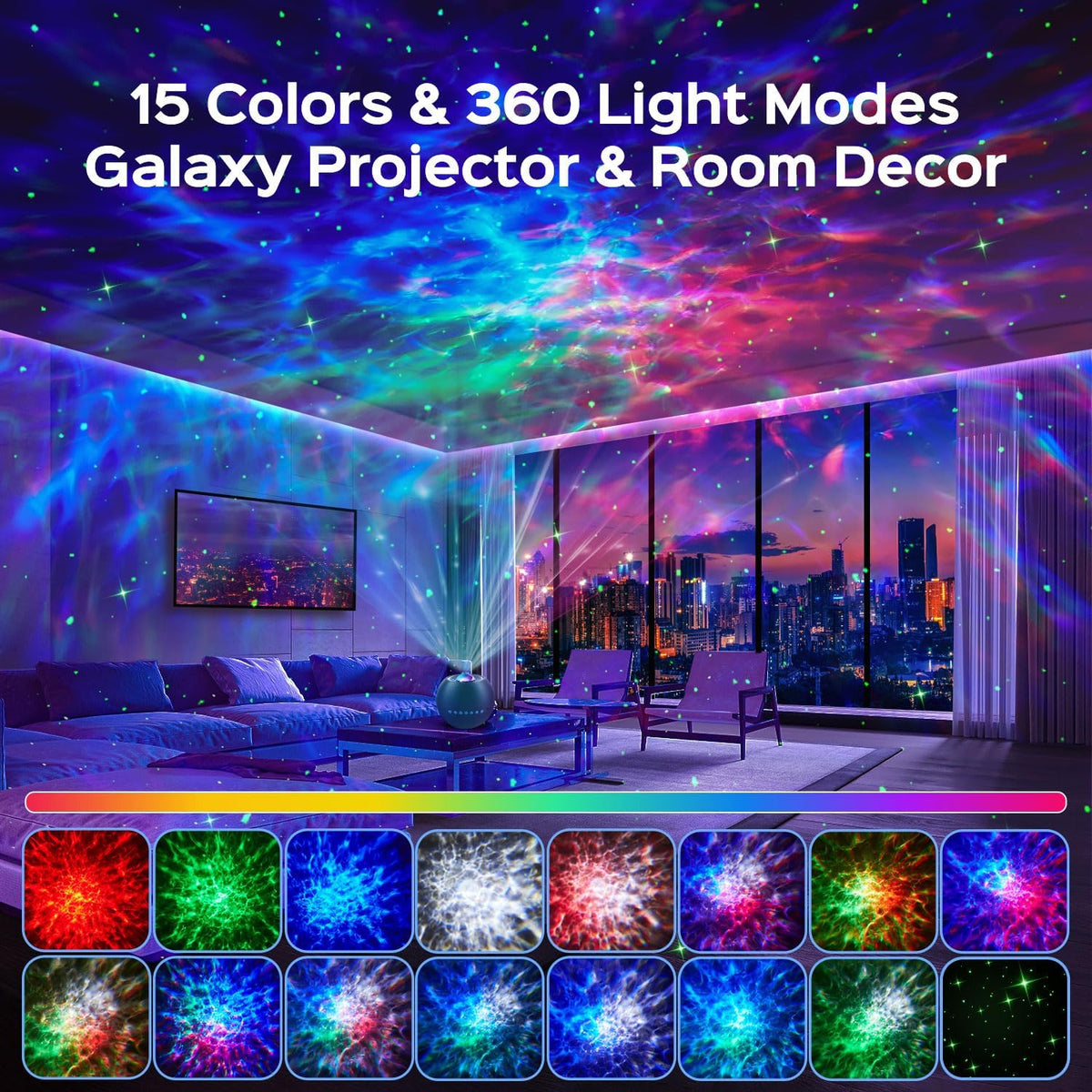 Proyector de galaxia para dormitorio, proyector de estrellas para d...