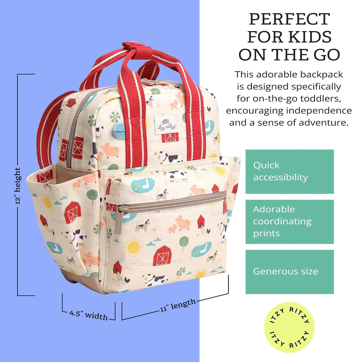 Itzy Ritzy Mochila para niños pequeños \u2013 Bolsa de guardería \u...