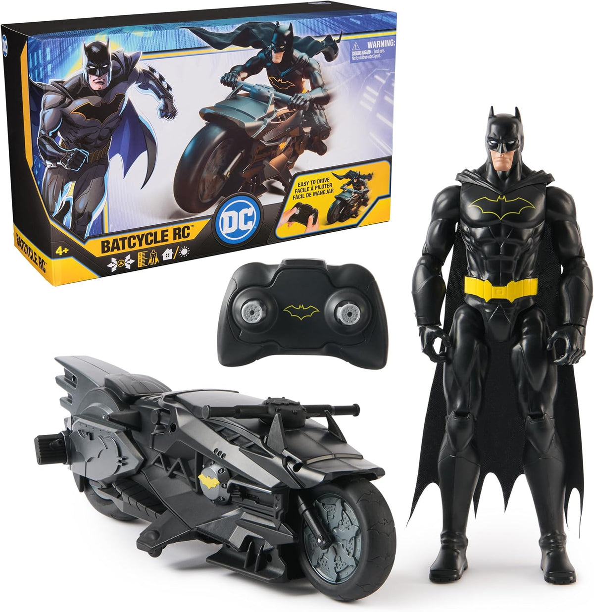 DC Comics, Batciclo de control remoto Batman Stealth con figura de...