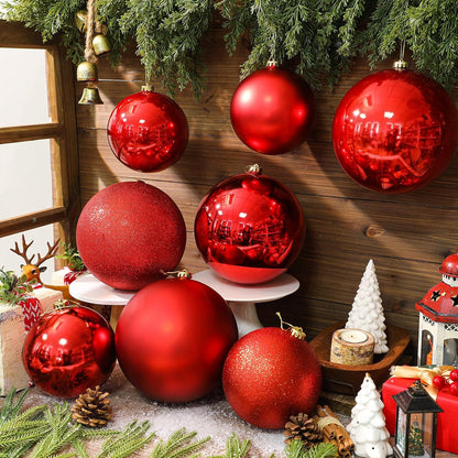 Silipull - Paquete de 8 bolas de adornos de Navidad grandes de 8 pu...