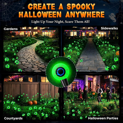 Cnuoky Decoraciones de Halloween al aire libre, paquete de 8 luces...