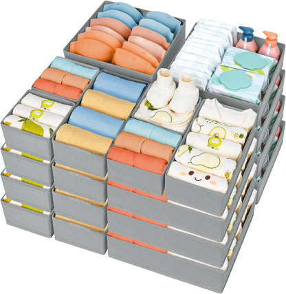 DIMJ Organizador de Cajones para Ropa, Paquete de 24 Organizadores...