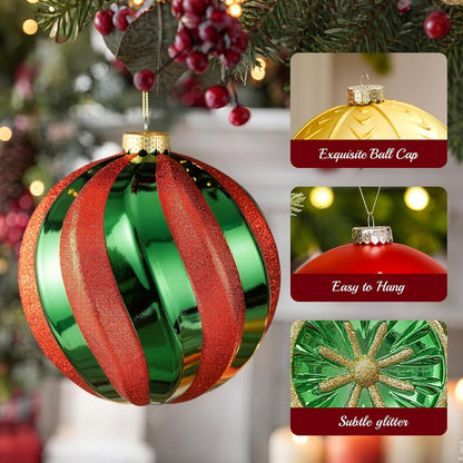 SHareconn Bolas decorativas grandes de árbol de Navidad de 4 unidad...