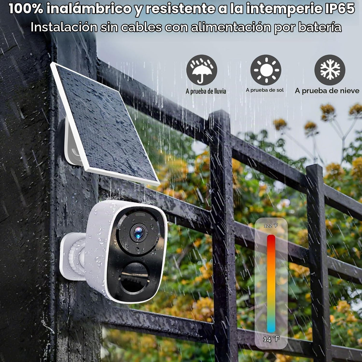 Paquete de 2 cámaras de seguridad solar 2.4G y 5G inalámbricas para...