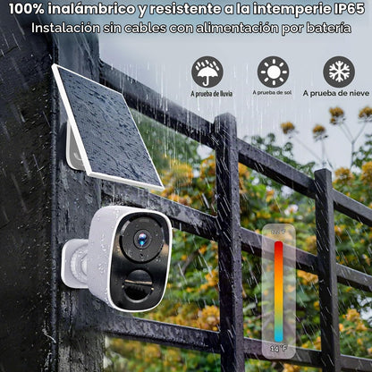 Paquete de 2 cámaras de seguridad solar 2.4G y 5G inalámbricas para...