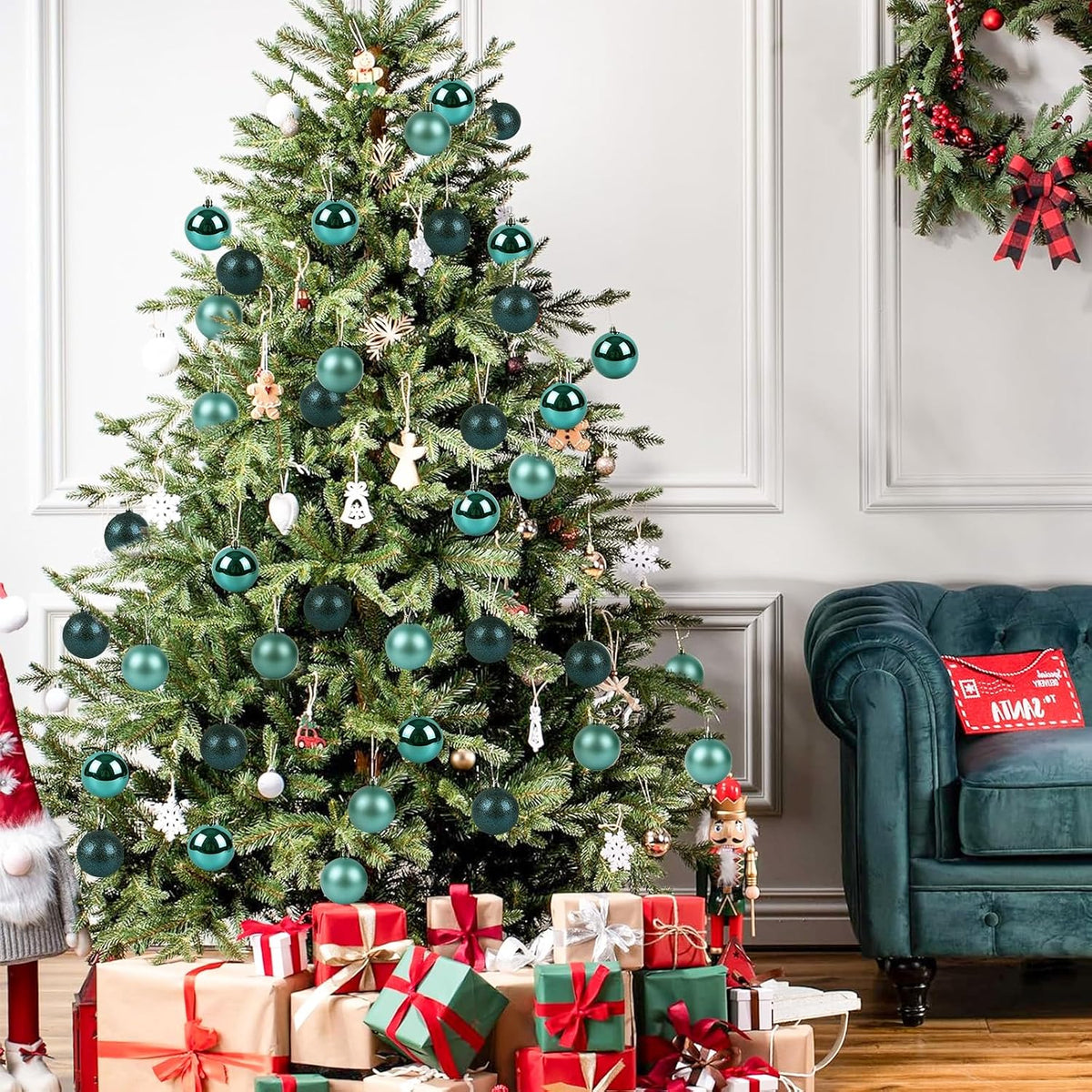 Adornos de bola de Navidad de 30 quilates, decoración de árbol de N...
