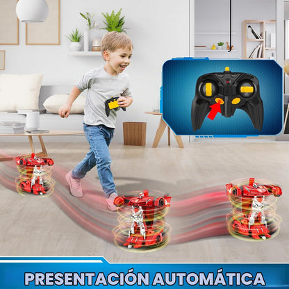 FDJ Robot de auto transformable a control remoto, un botón de defor...